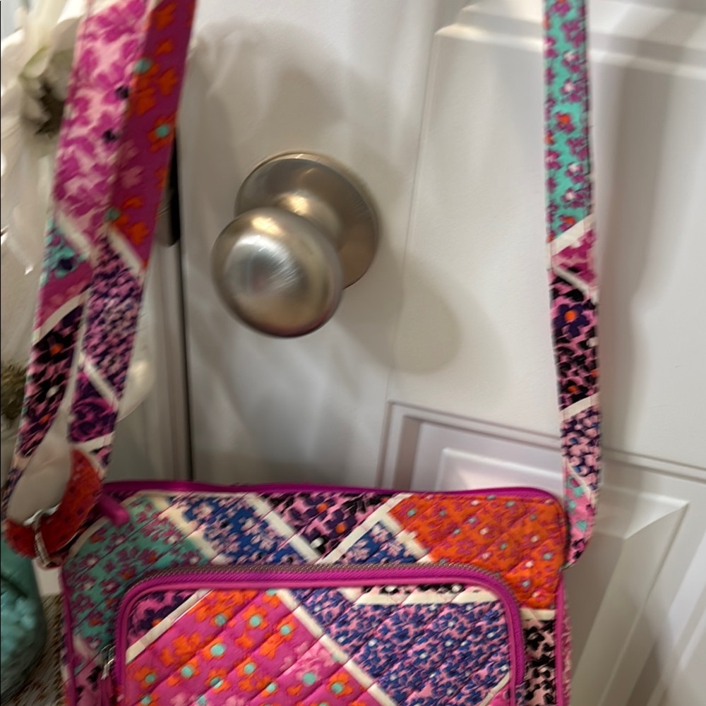 Vera Bradley Pink and Purple Quilted Crossbody Bag - Picture 4 of 11